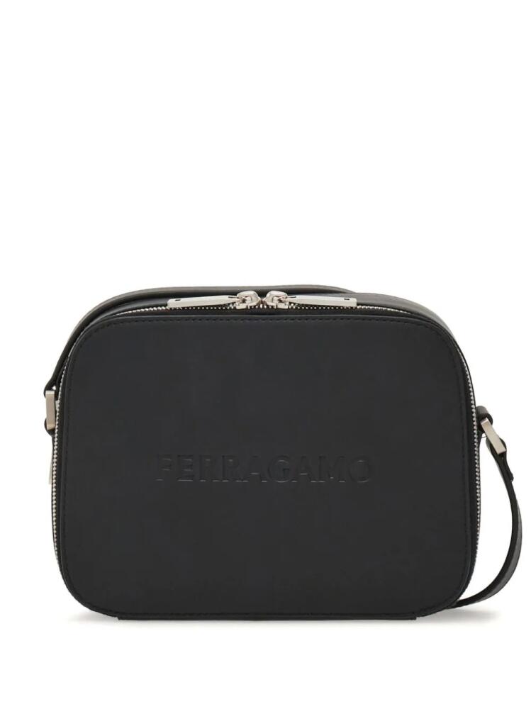 Ferragamo logo-debossed leather shoulder bag - Black Cover