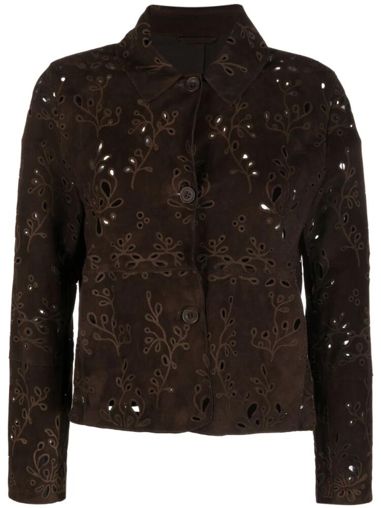 S.W.O.R.D 6.6.44 guipure-lace shirt jacket - Brown Cover