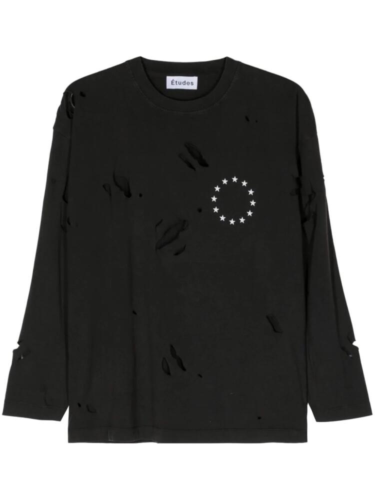 Etudes Spirit Ls Europa distressed T-shirt - Black Cover