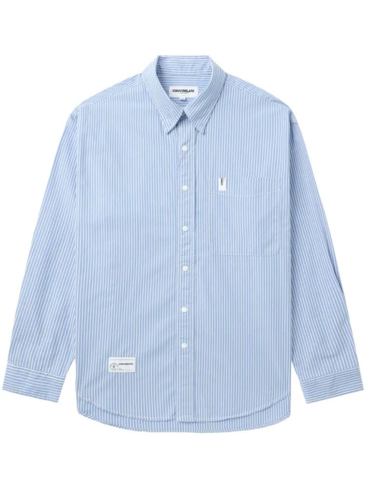 CHOCOOLATE striped cotton shirt - Blue Cover