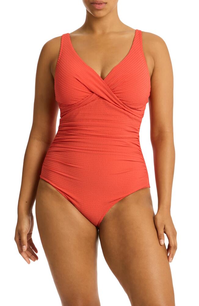 Sea Level Cross Front Multifit One-Piece Swimsuit in Flame Cover