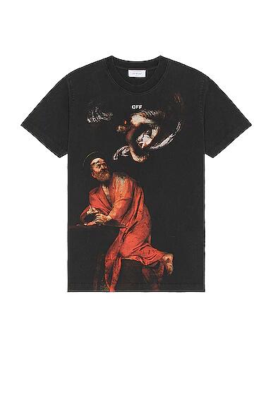 OFF-WHITE Matthew Slim Short Sleeve Tee in Black Cover