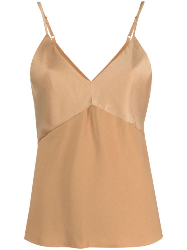 DKNY Mix media V-neck tank top - Brown Cover