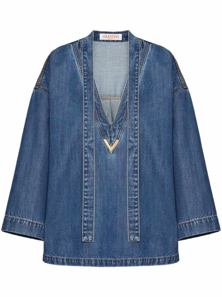 Valentino Garavani V-plaque denim blouse - Blue Cover