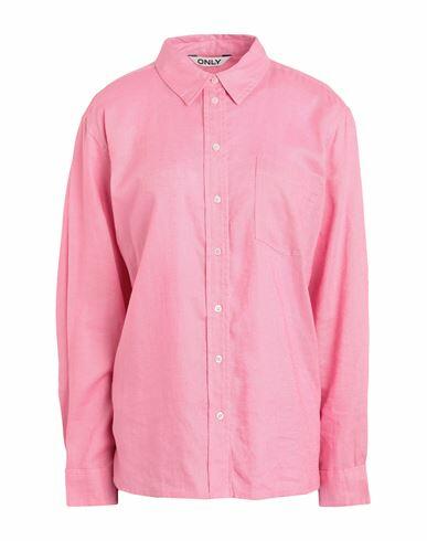 Only Woman Shirt Pink Livaeco by Birla Cellulose, Linen Cover