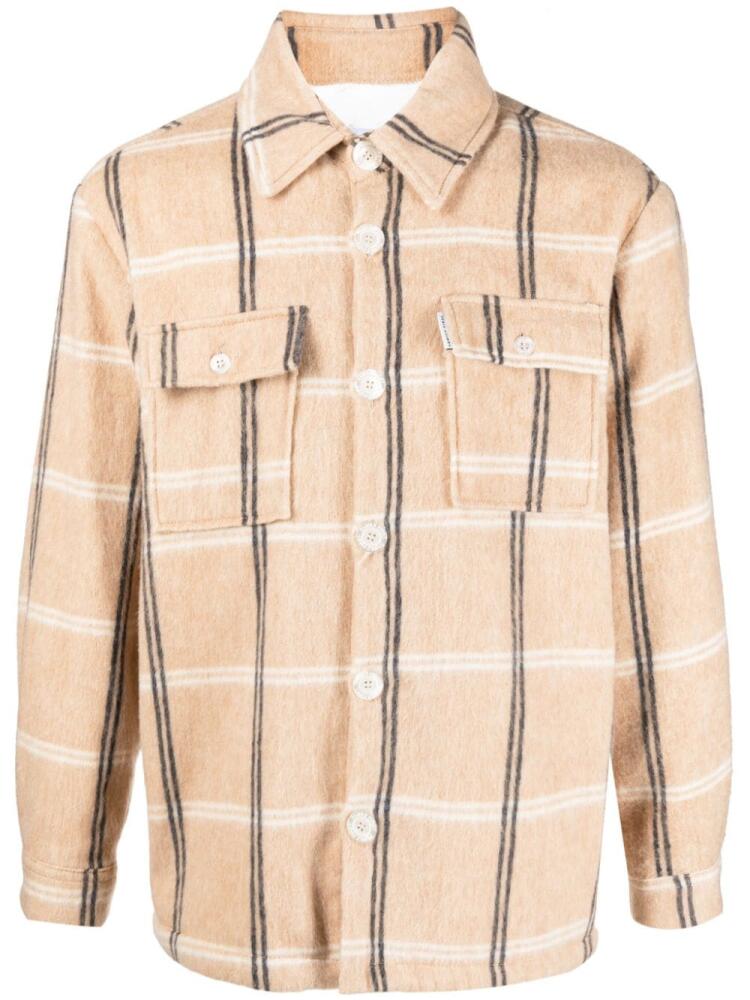 Family First jersey-fleece check-plaid shirt - Neutrals Cover