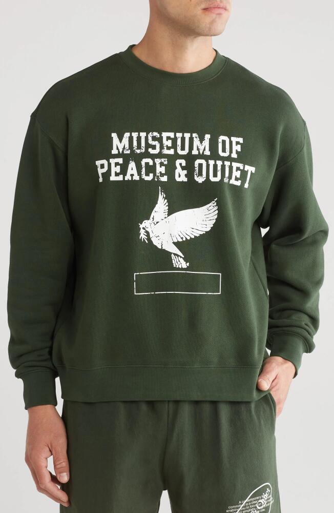 Museum of Peace & Quiet P. E. Crewneck Sweatshirt in Forest Cover