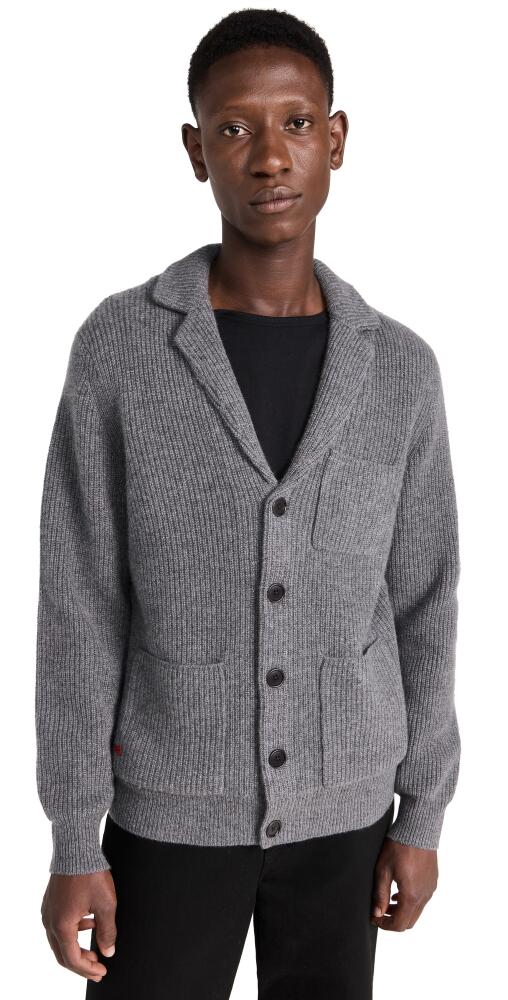 Alex Mill Ribbed Cardigan in Cashmere Heather Pewter Cover