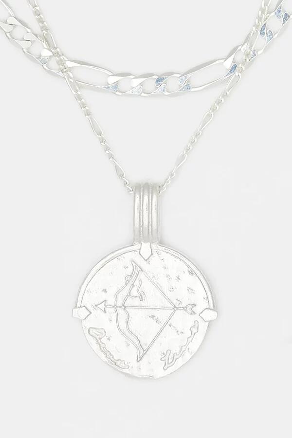 Deux Lions Jewelry Sterling Silver Sicilian Zodiac Layered Necklace in Sagittarius Cover