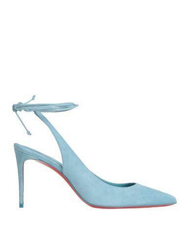 Christian Louboutin Woman Pumps Sky blue Calfskin Cover