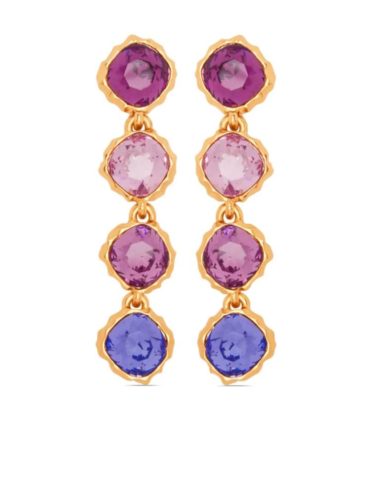 Oscar de la Renta Classic crystal-embellished earrings - Gold Cover