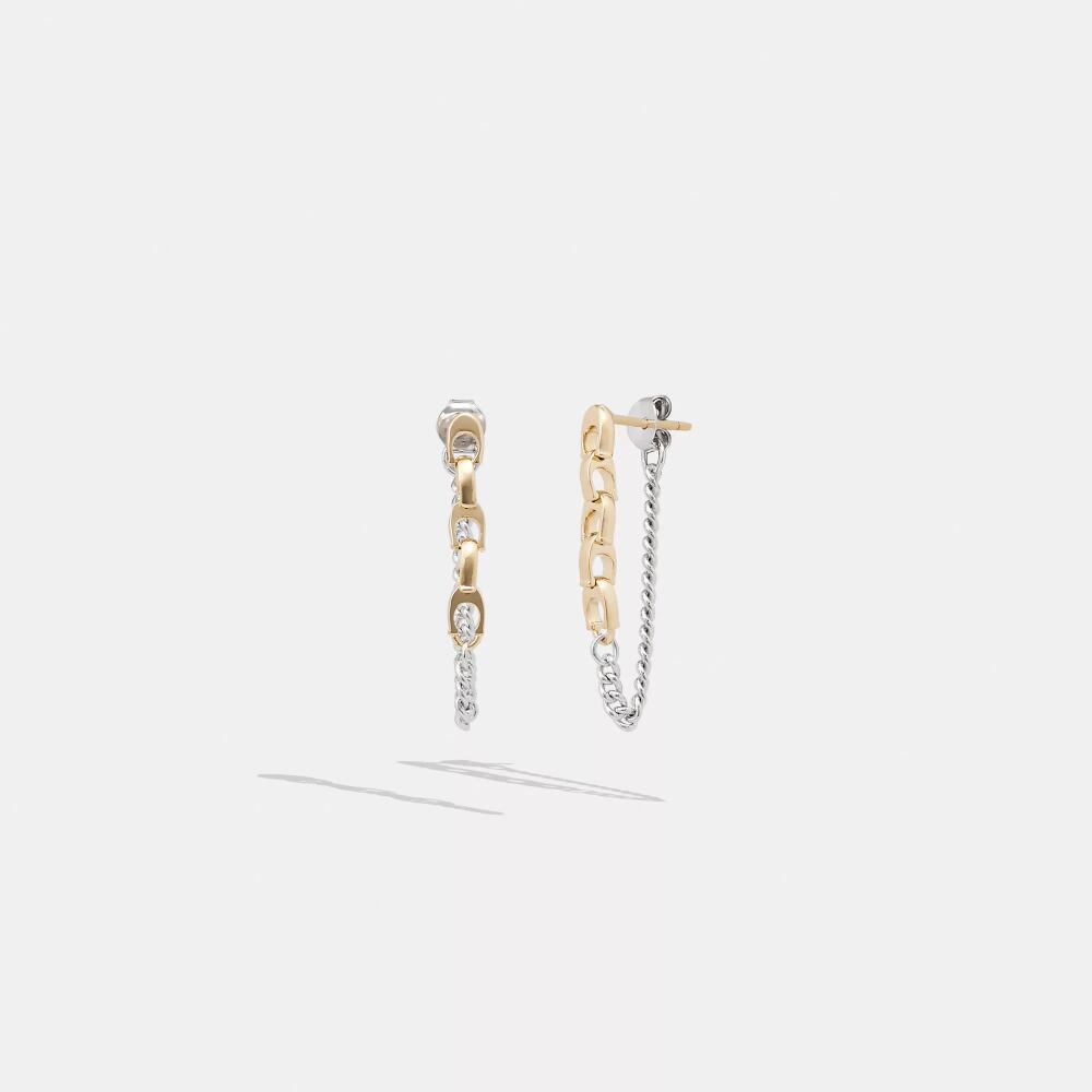 Coach Signature Mixed Chain Drop Earrings Cover