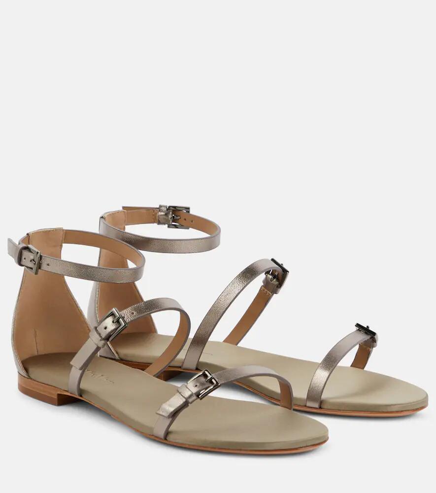 Max Mara Metallic leather sandals Cover