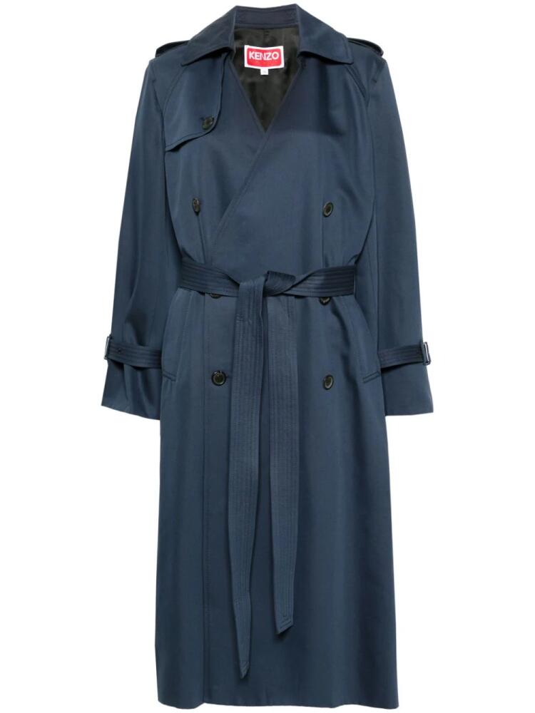 Kenzo double-breasted belted trench coat - Blue Cover