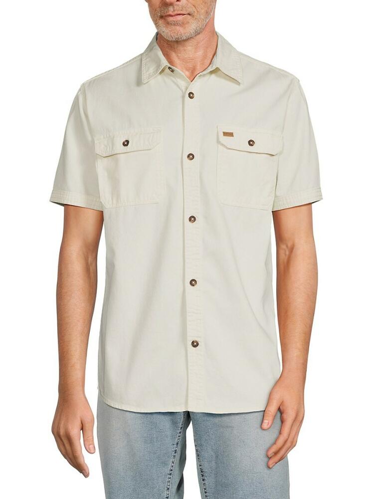 BUFFALO David Bitton Men's Sheld Solid Shirt - Milk Cover