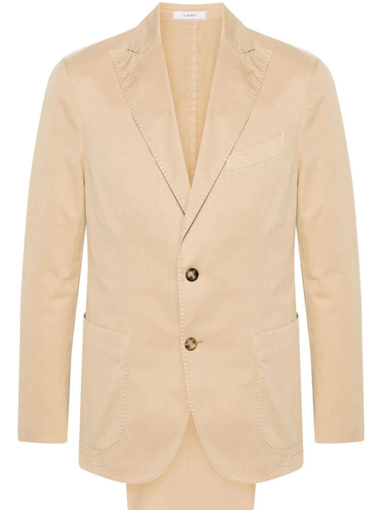 Boglioli single-breasted herringbone suit - Neutrals Cover