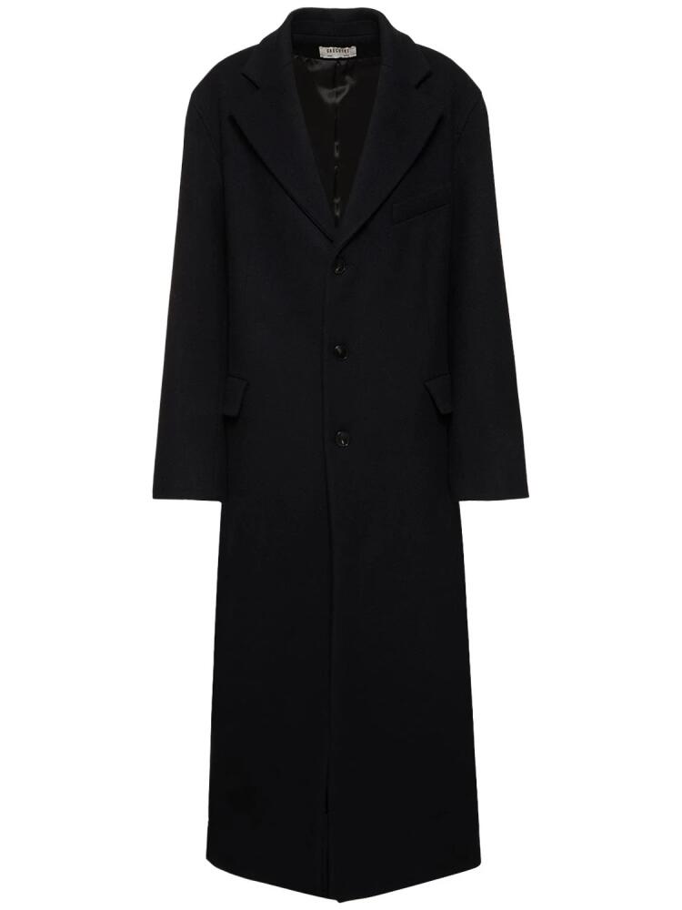 GAUCHERE Single Breast Wool Twill Long Coat Cover