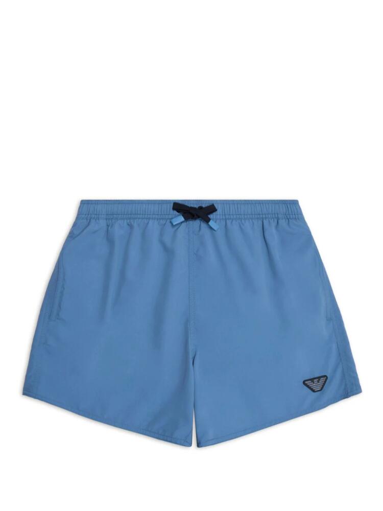 Emporio Armani logo-appliqué drawstring swim shorts - Blue Cover