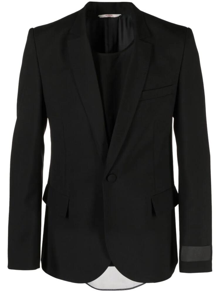 Valentino Garavani logo-patch single-breasted blazer - Black Cover