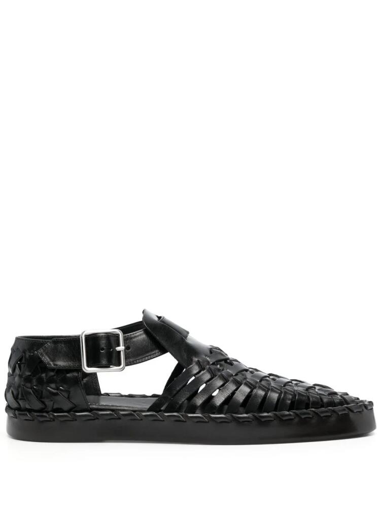 Jil Sander woven leather flat sandals - Black Cover