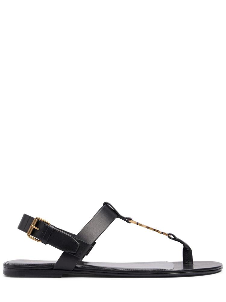 SAINT LAURENT Cassandre Leather Sandals Cover