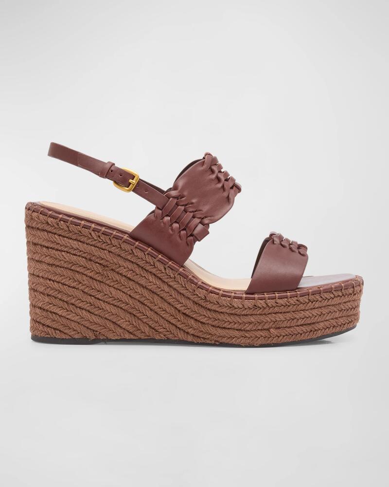 Veronica Beard Riya Woven Leather Wedge Espadrilles Cover