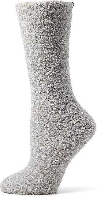 Barefoot Dreams CozyChic(r) Heathered Socks (Oyster/White) Crew Cut Socks Shoes Cover