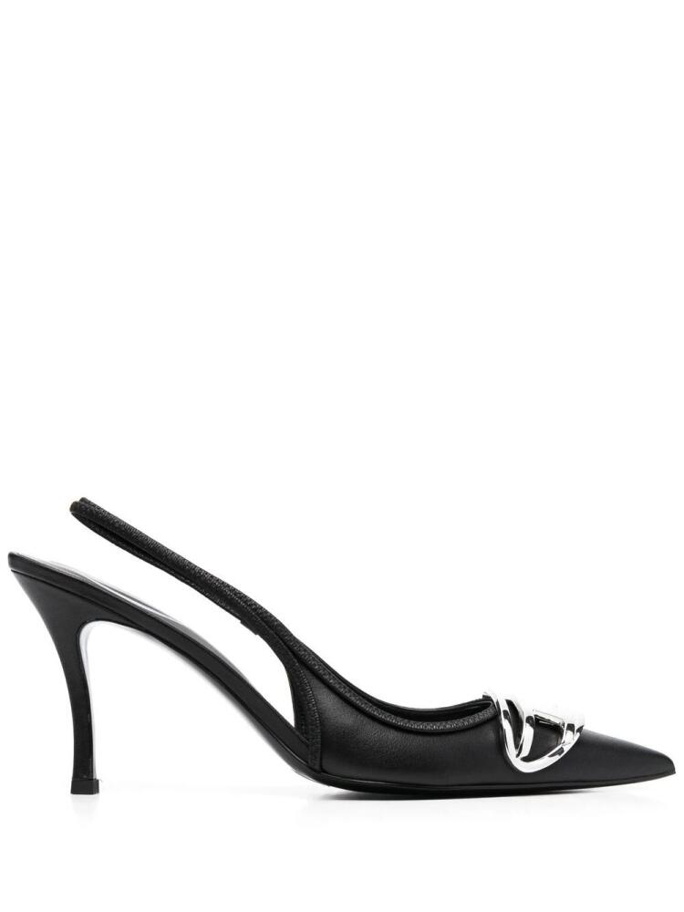 Diesel D-Venus 80mm leather slingback pumps - Black Cover