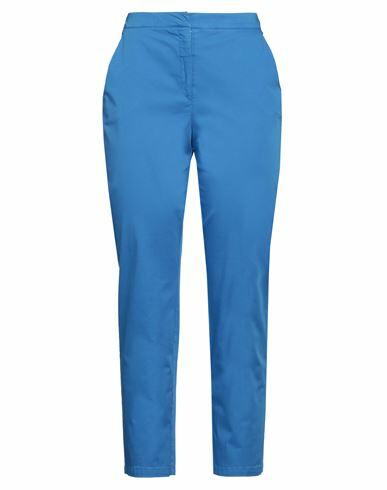 Barba Napoli Woman Pants Bright blue Cotton, Elastane Cover