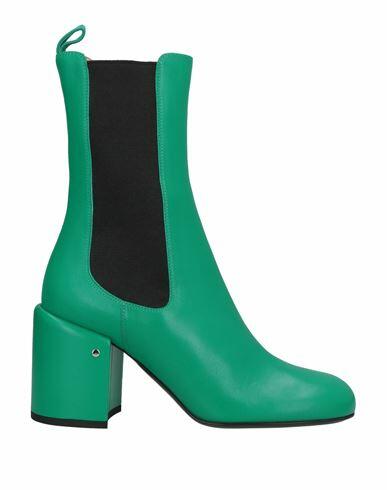 Laurence Dacade Woman Ankle boots Green Sheepskin, Textile fibers Cover