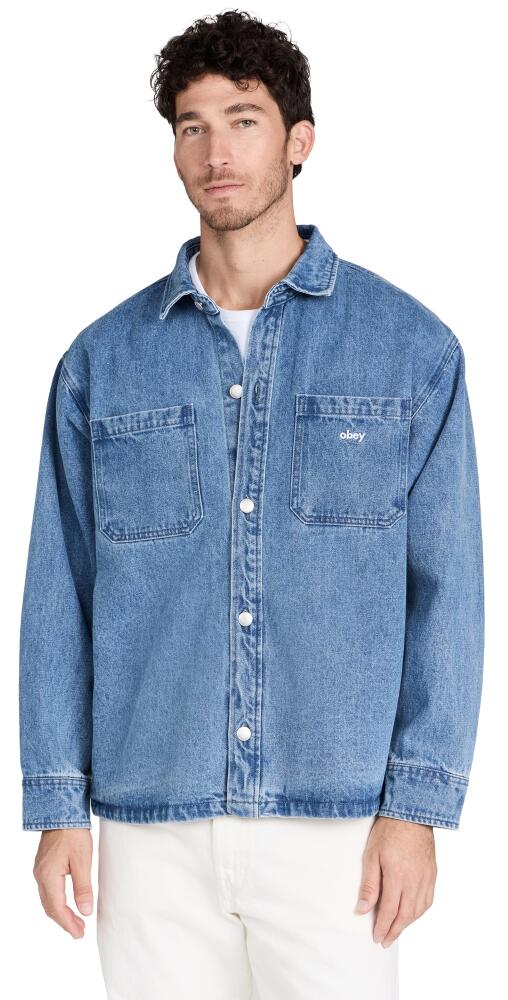 Obey Winston Shirt Jacket Light Indigo Cover