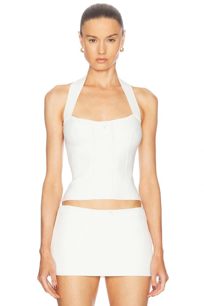 Mirror Palais The Knit Halter Top in White Cover