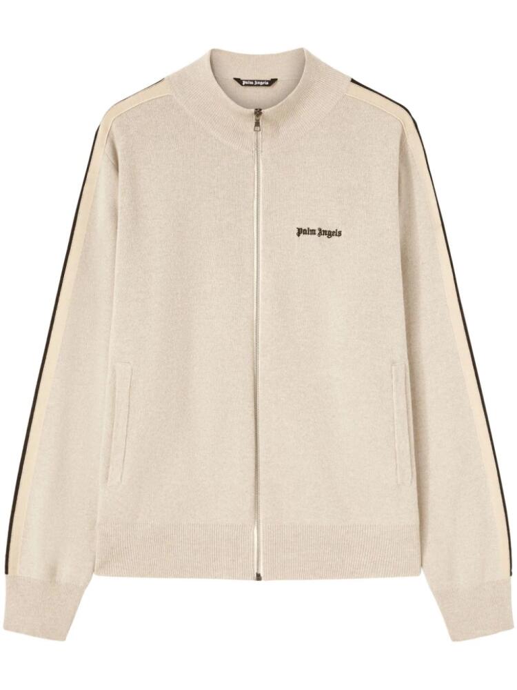 Palm Angels logo-embroidered knit jacket - Neutrals Cover