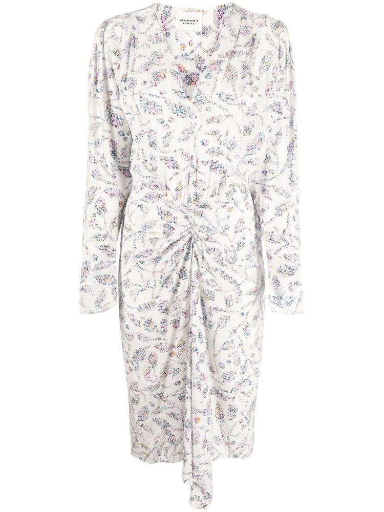 MARANT ÉTOILE floral-print wrap midi dress - White Cover