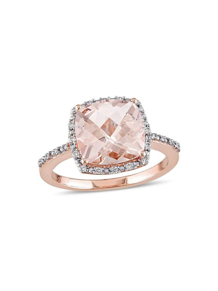 Sonatina Women's 14K Rose Gold, Diamond & Morganite Ring Cover