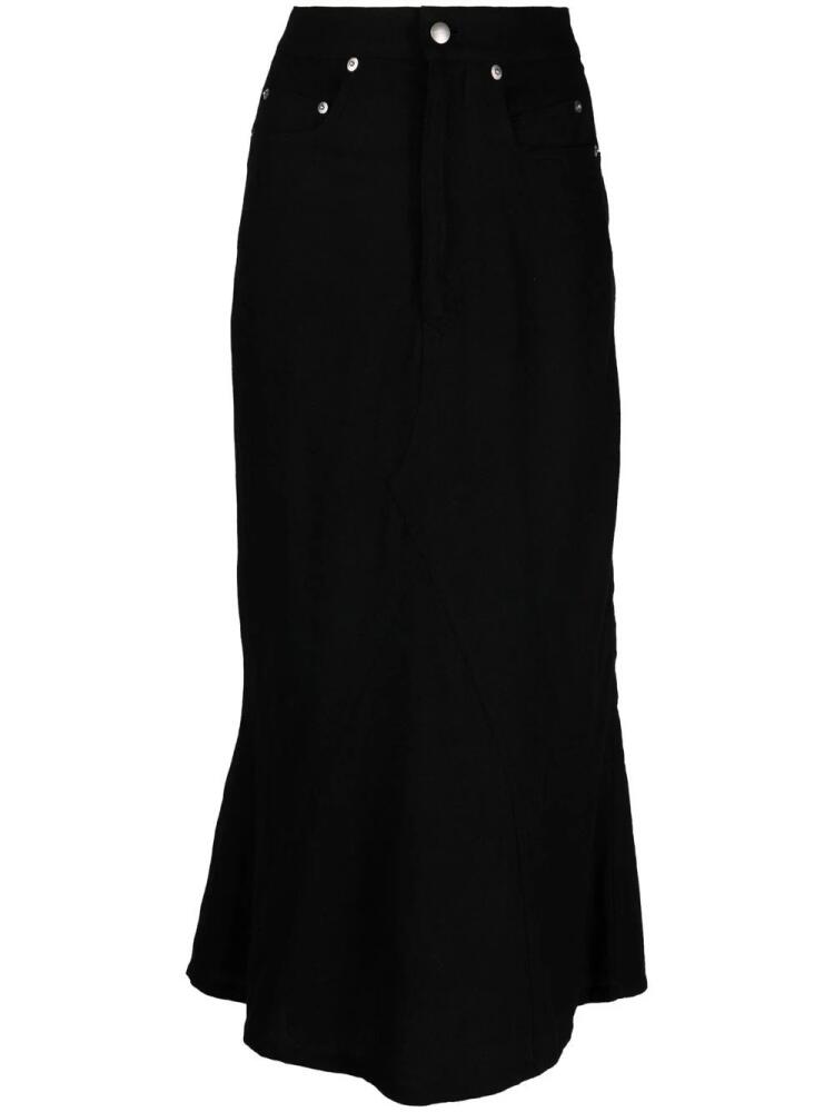 Rick Owens high-waisted wool midi skirt - Black Cover