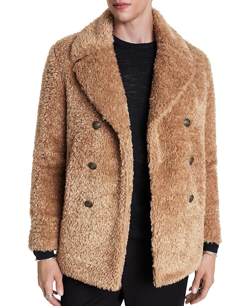 John Varvatos Harden Regular Fit Faux Fur Peacoat Cover