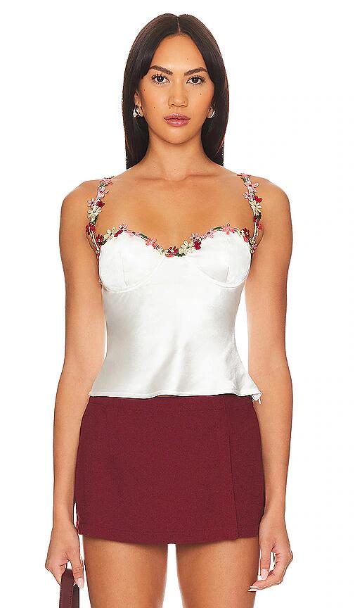 MORE TO COME Enid Bustier Top in White Cover