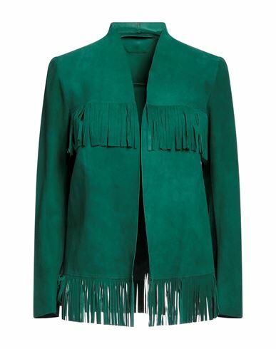 Salvatore Santoro Woman Blazer Green Ovine leather Cover