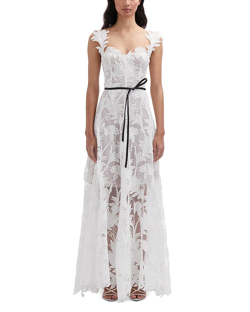 Oscar de la Renta Marbled Carnation Guipure Gown Cover