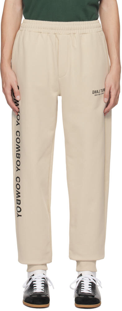 Helmut Lang Beige Scribble Sweatpants Cover