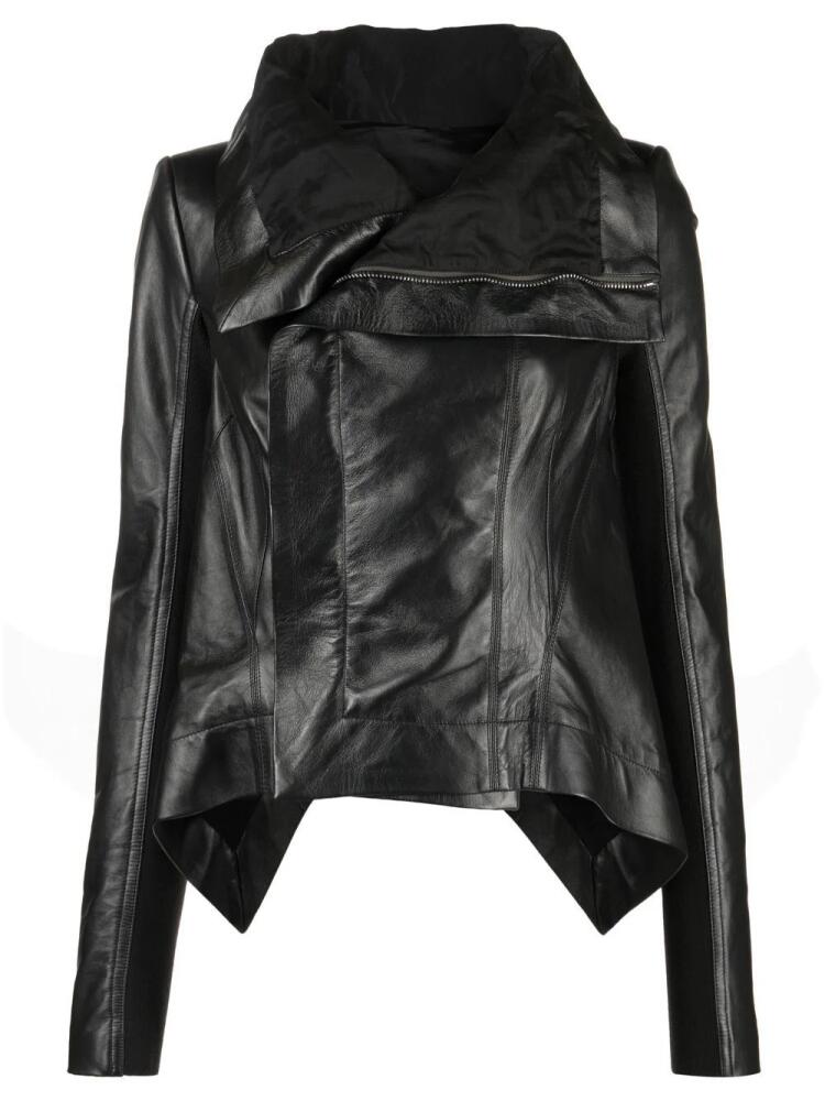 Rick Owens draped leather jacket - Black Cover