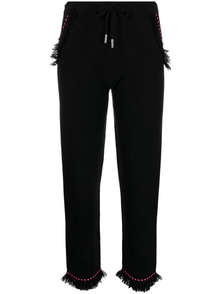 Max & Moi frayed contrast-stitch trousers - Black Cover