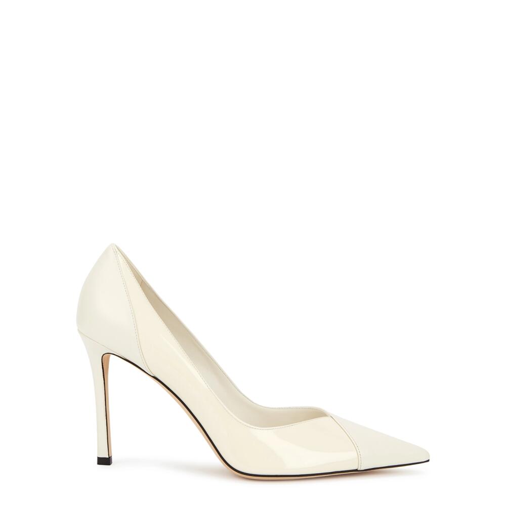 Jimmy Choo Cass 95 Leather Pumps - Off White Cover