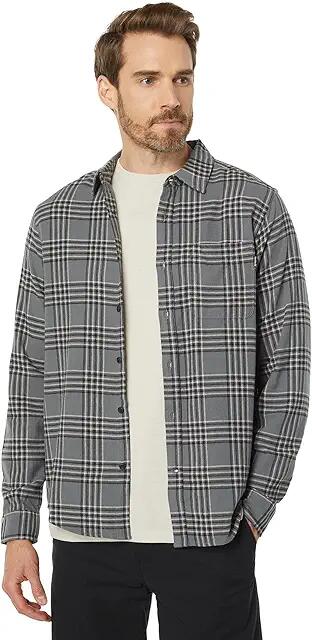 Hurley Portland Organic Long Sleeve Flannel (Stone Grey) Men's Long Sleeve Button Up Cover