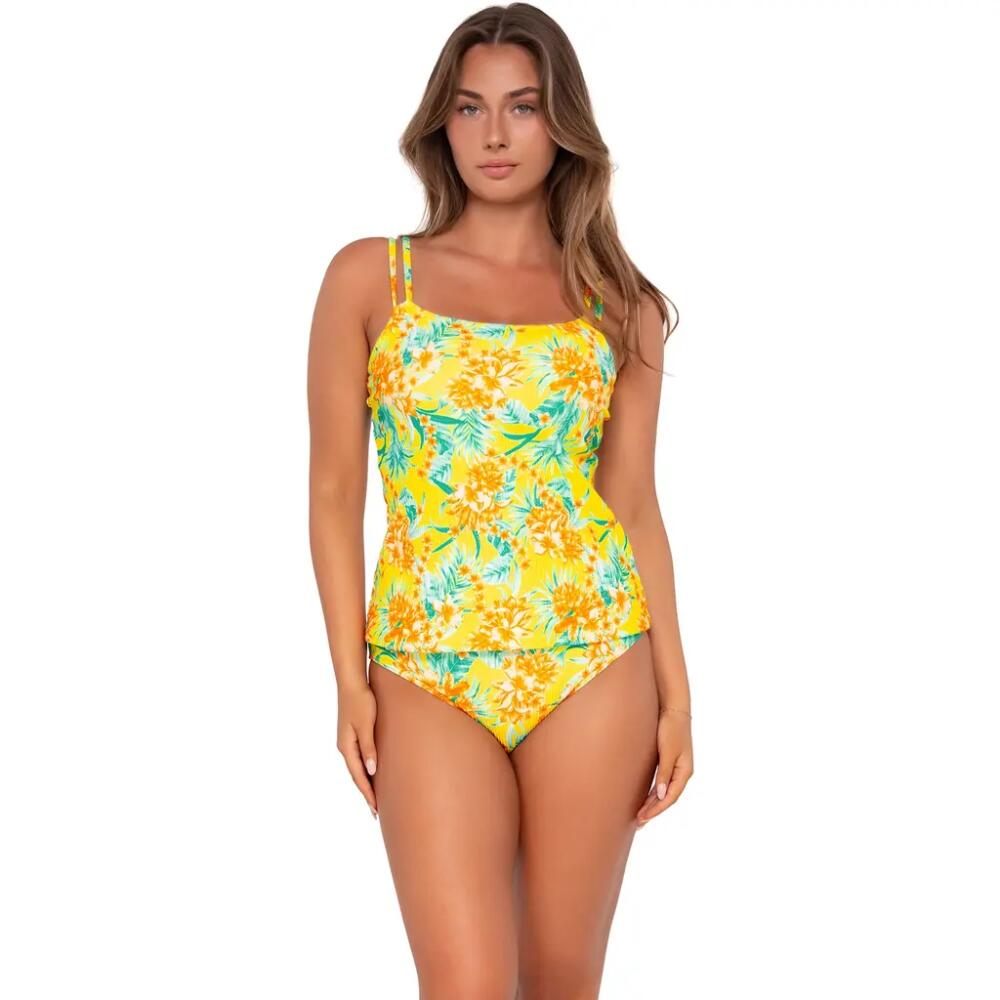 Sunsets Taylor Tankini-40F/38G/36H in Golden Tropics Sandbar Rib Cover