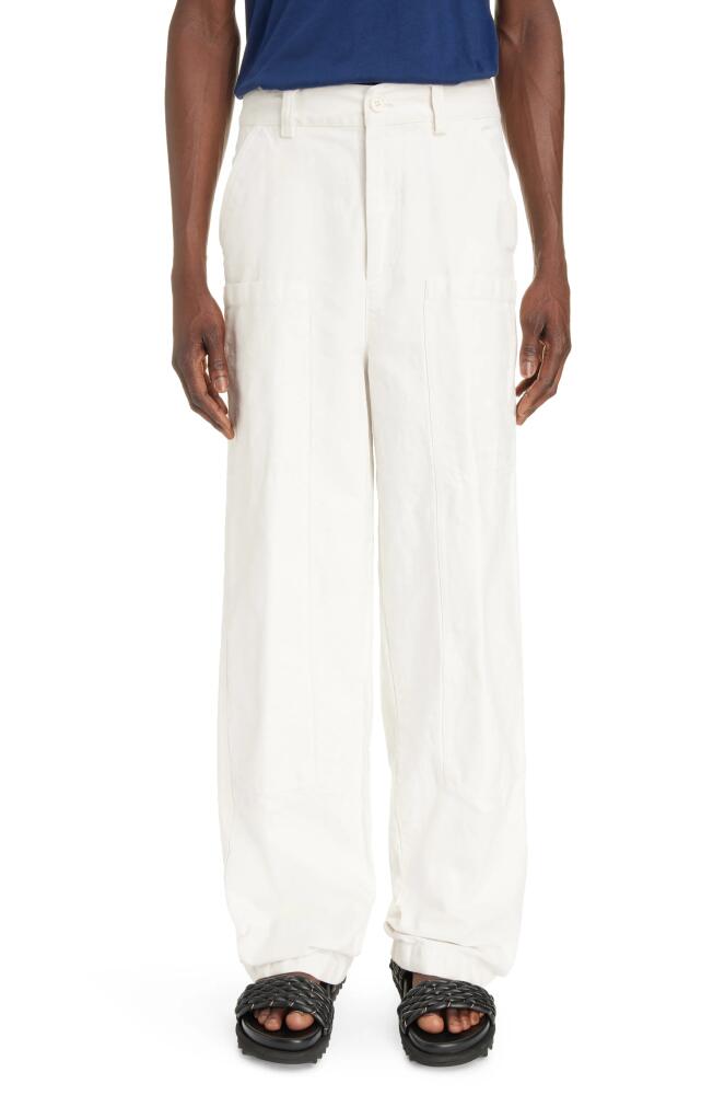 Dries Van Noten Packard Cotton Carpenter Pants in Off White 8 Cover