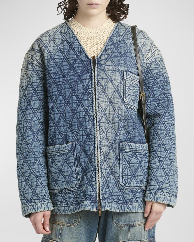 Golden Goose Journey Quilted Denim Jacket Cover