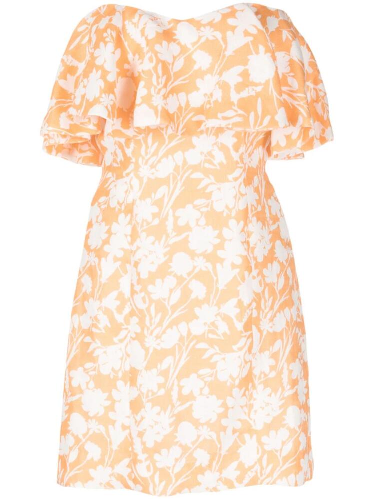 Bambah Arielle floral-print ruffled minidress - Orange Cover