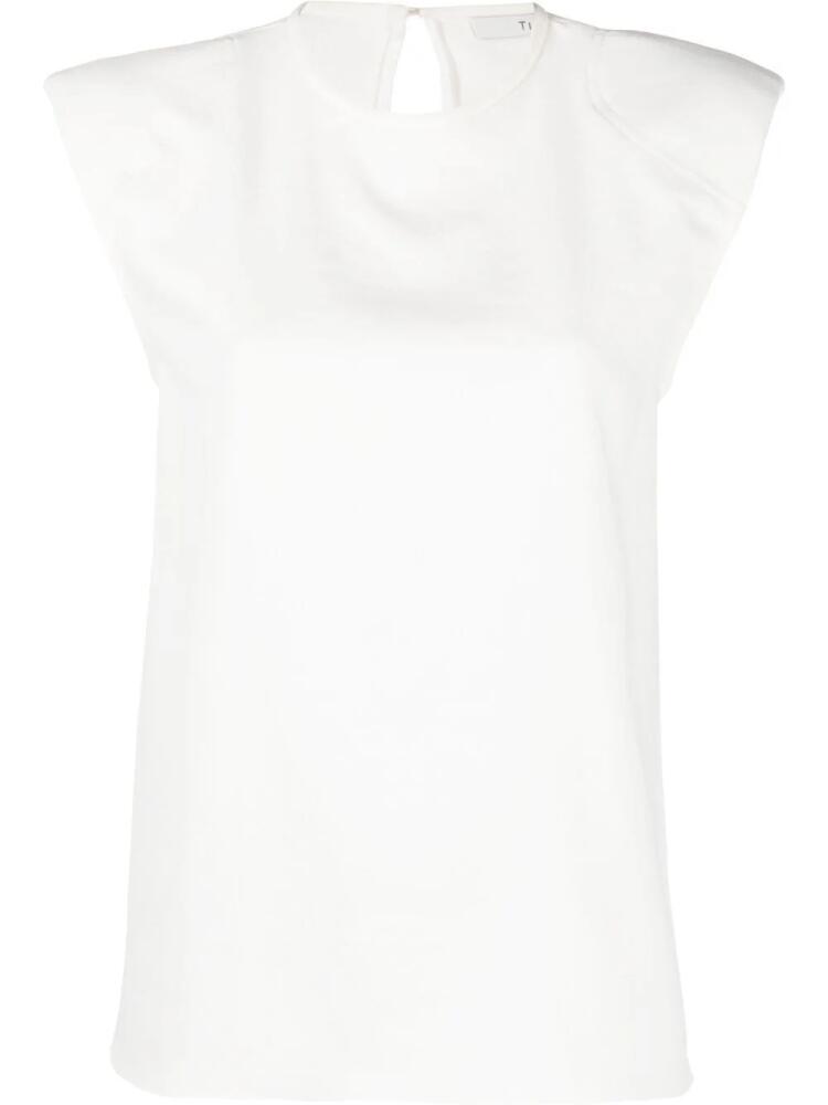 Tibi sleeveless keyhole-detail top - White Cover